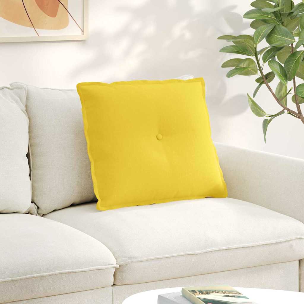 vidaXL Poduszka na plecy Jasnożółty 60 x 19 x 50 cm tkanina