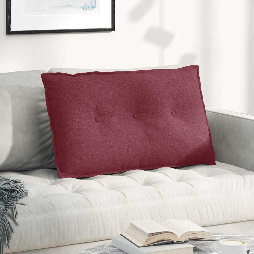 vidaXL Poduszka na plecy Czerwone wino 80 x 19 x 50 cm tkanina