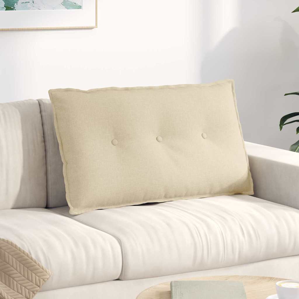 vidaXL Poduszka na plecy Kremowy 80 x 19 x 50 cm tkanina