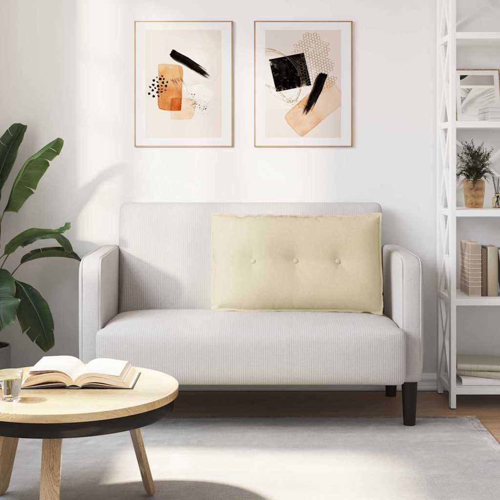 vidaXL Poduszka na plecy Kremowy 80 x 19 x 50 cm tkanina