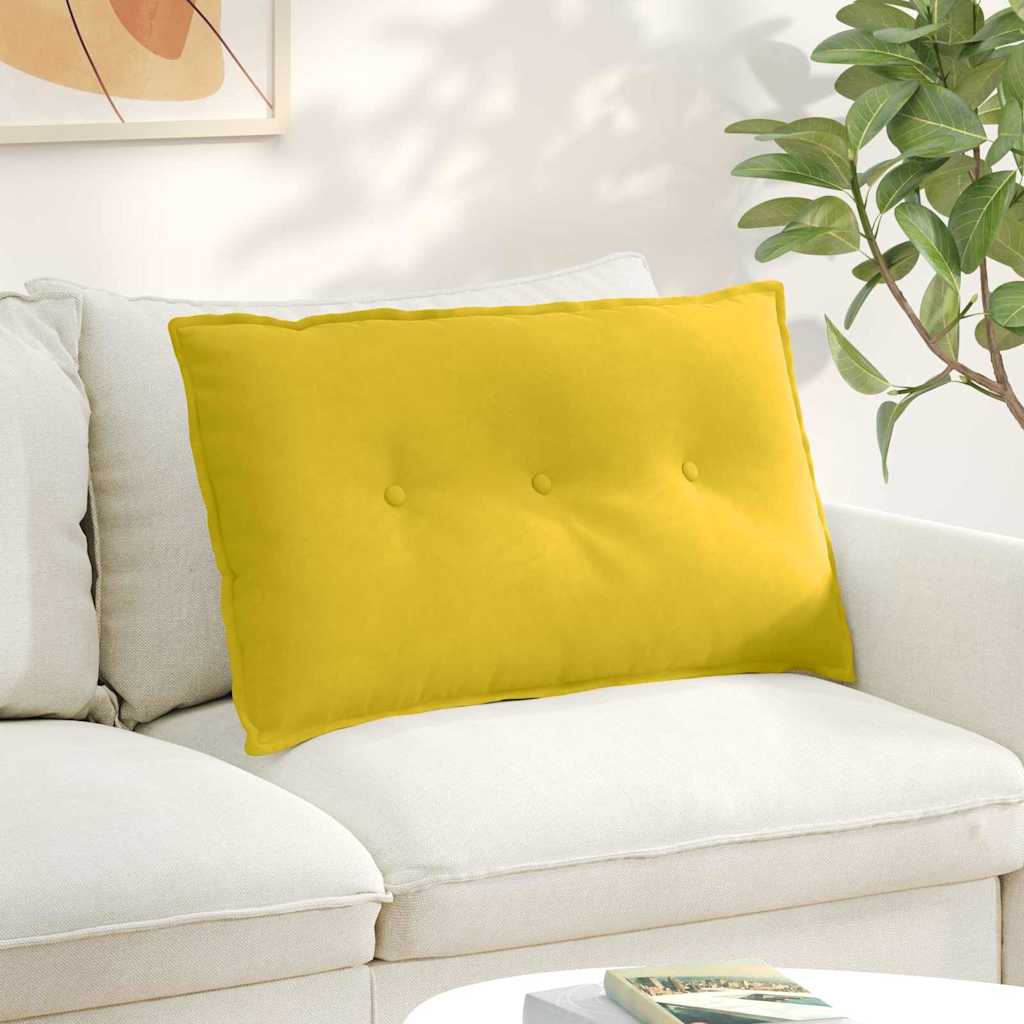 vidaXL Poduszka na plecy Żółty 80 x 50 cm Tkanina sztruksowa