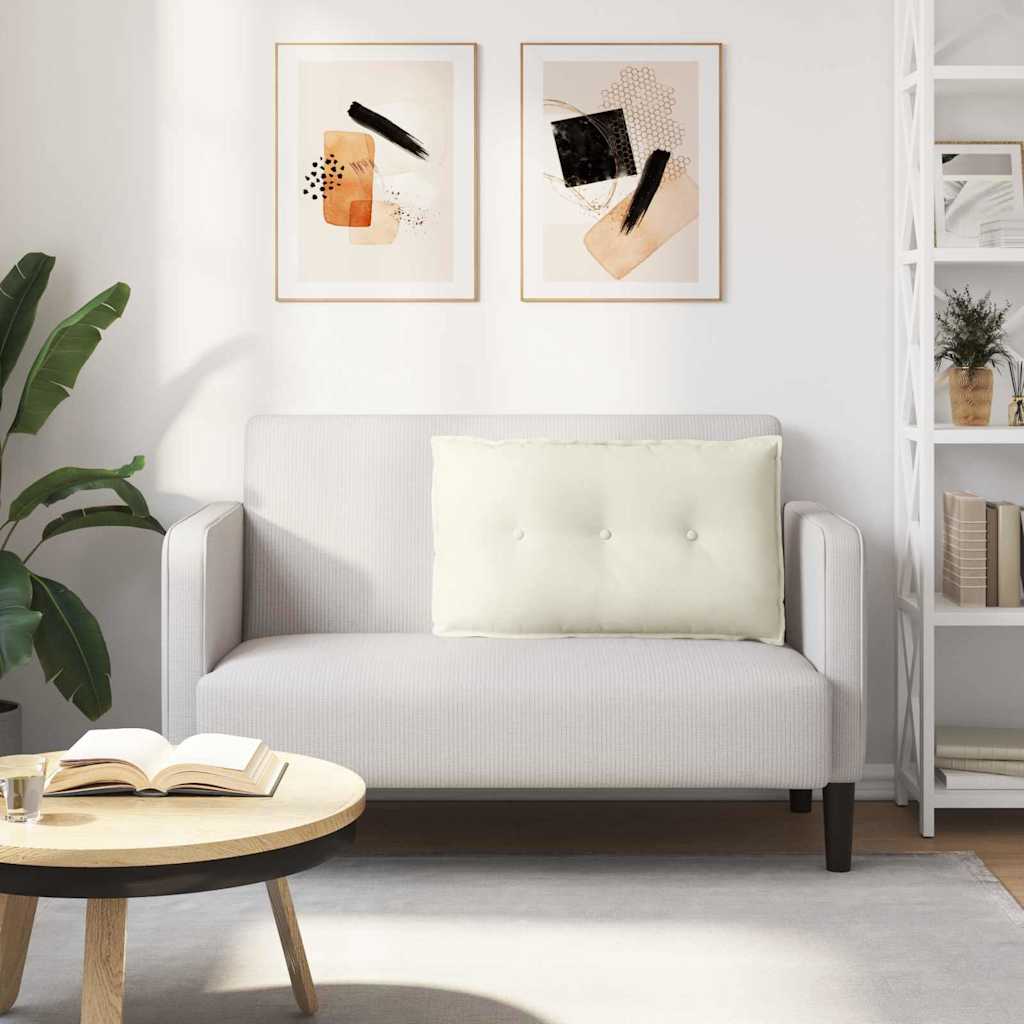 vidaXL Poduszka na plecy Kremowy 80 x 50 cm Tkanina sztruksowa