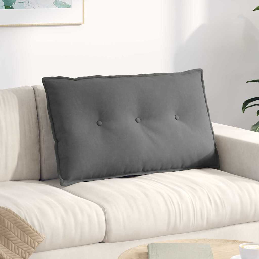 vidaXL Poduszka na plecy Ciemnoszary 80 x 50 cm Tkanina mikrofibrowa