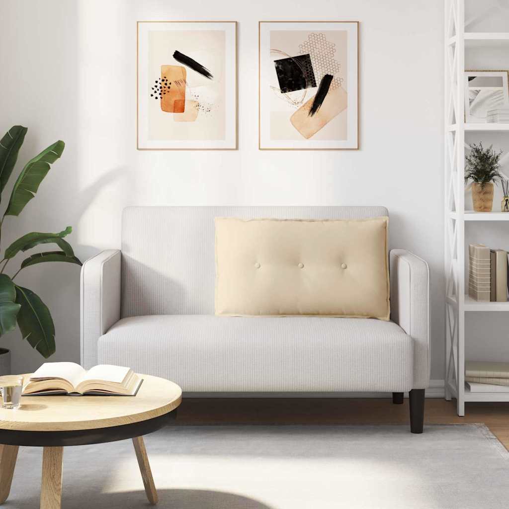 vidaXL Poduszka na plecy Kremowy 80 x 50 cm Tkanina mikrofibrowa