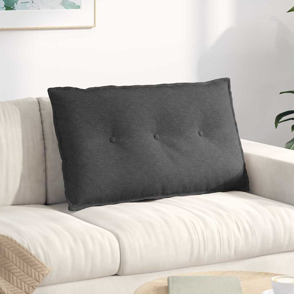 vidaXL Poduszka na plecy Ciemnoszary 80 x 50 cm Tkanina sztruksowa