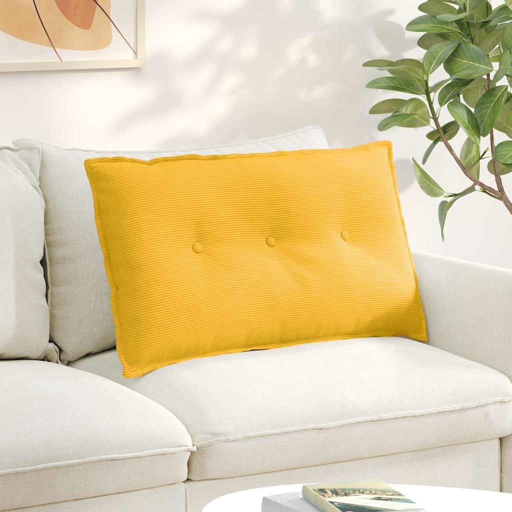 vidaXL Poduszka na plecy Jasnożółty 80 x 50 cm Tkanina sztruksowa