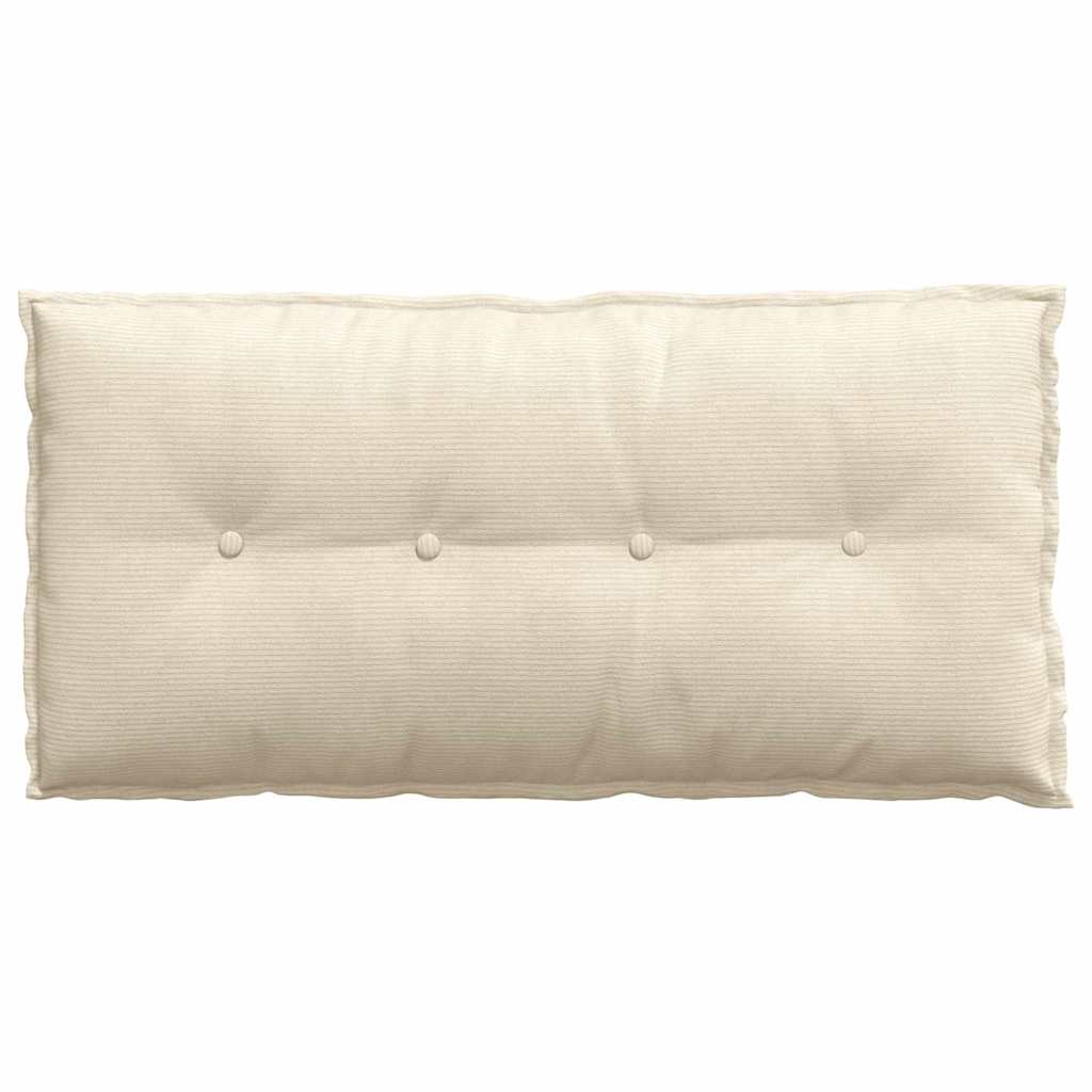 vidaXL Poduszka na plecy Kremowy 100 x 50 cm Tkanina sztruksowa