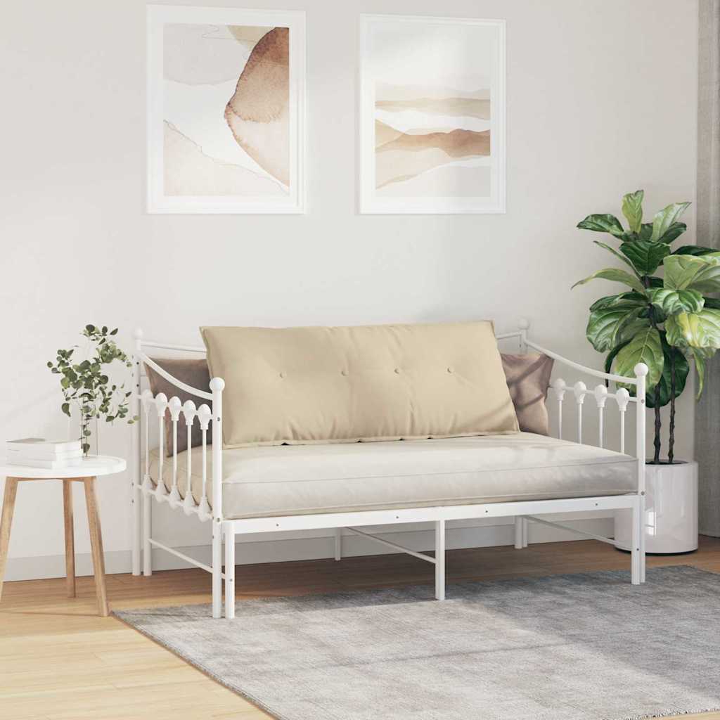 vidaXL Poduszka na plecy Kremowy 120 x 50 cm Tkanina mikrofibrowa