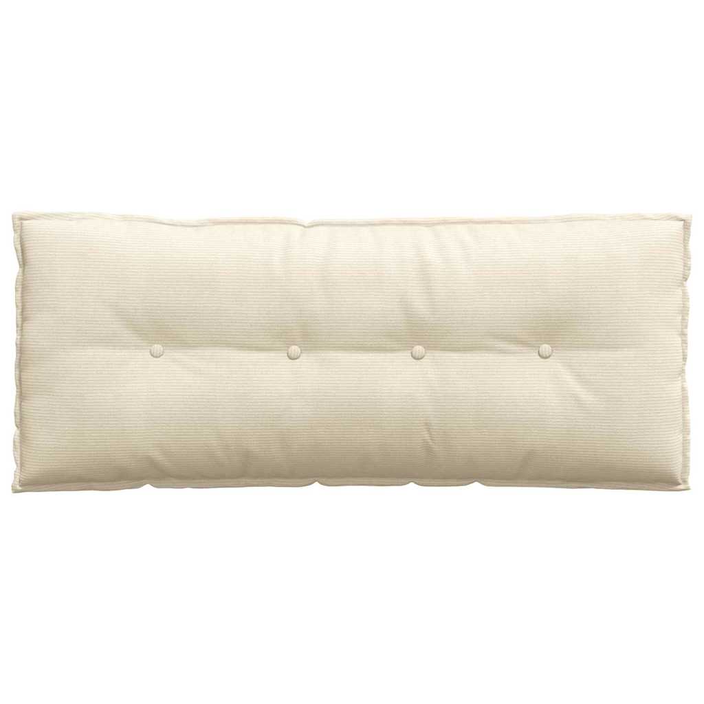 vidaXL Poduszka na plecy Kremowy 120 x 50 cm Tkanina sztruksowa