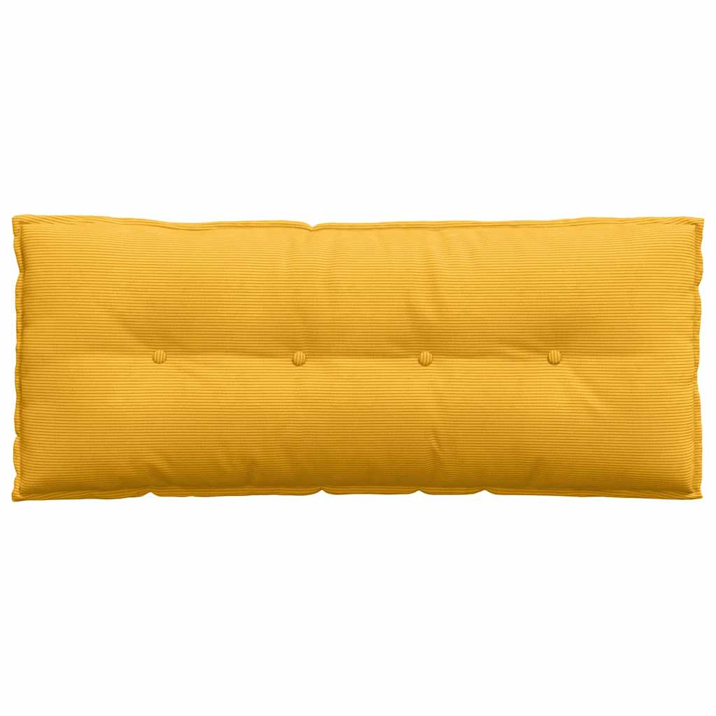 vidaXL Poduszka na plecy Jasnożółty 120 x 50 cm Tkanina sztruksowa