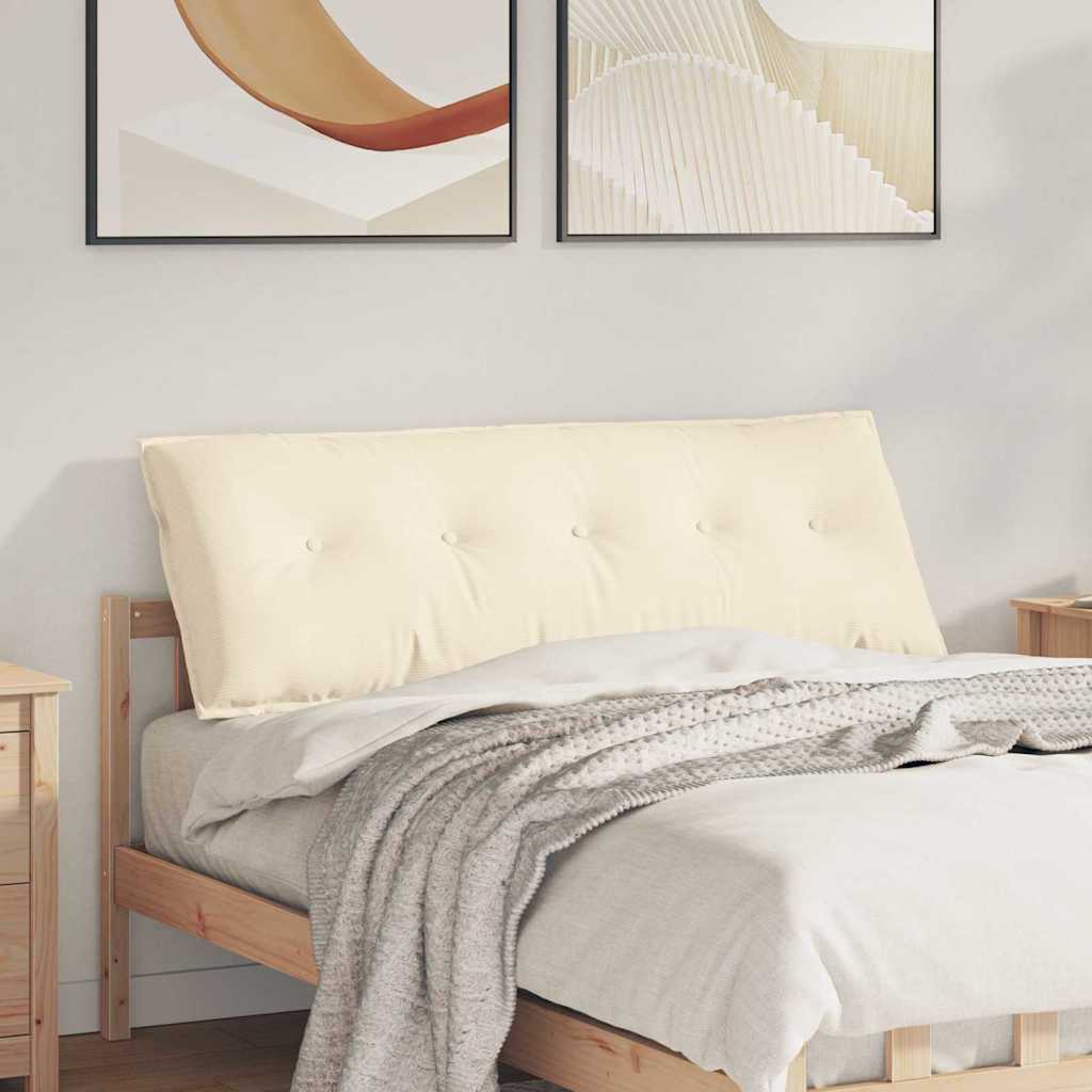 vidaXL Poduszka na plecy Kremowy 140 x 50 cm Tkanina sztruksowa