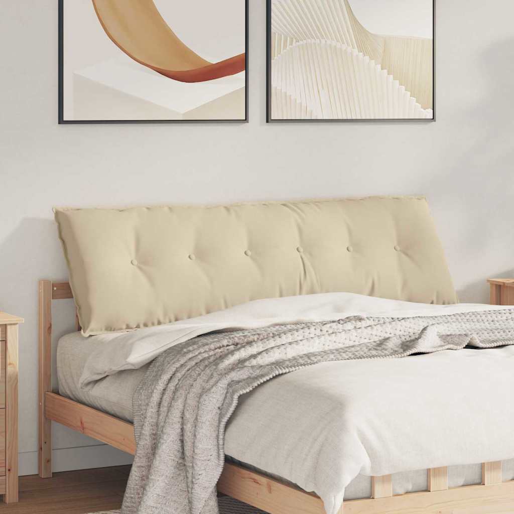vidaXL Poduszka na plecy Kremowy 160 x 50 cm Tkanina mikrofibrowa