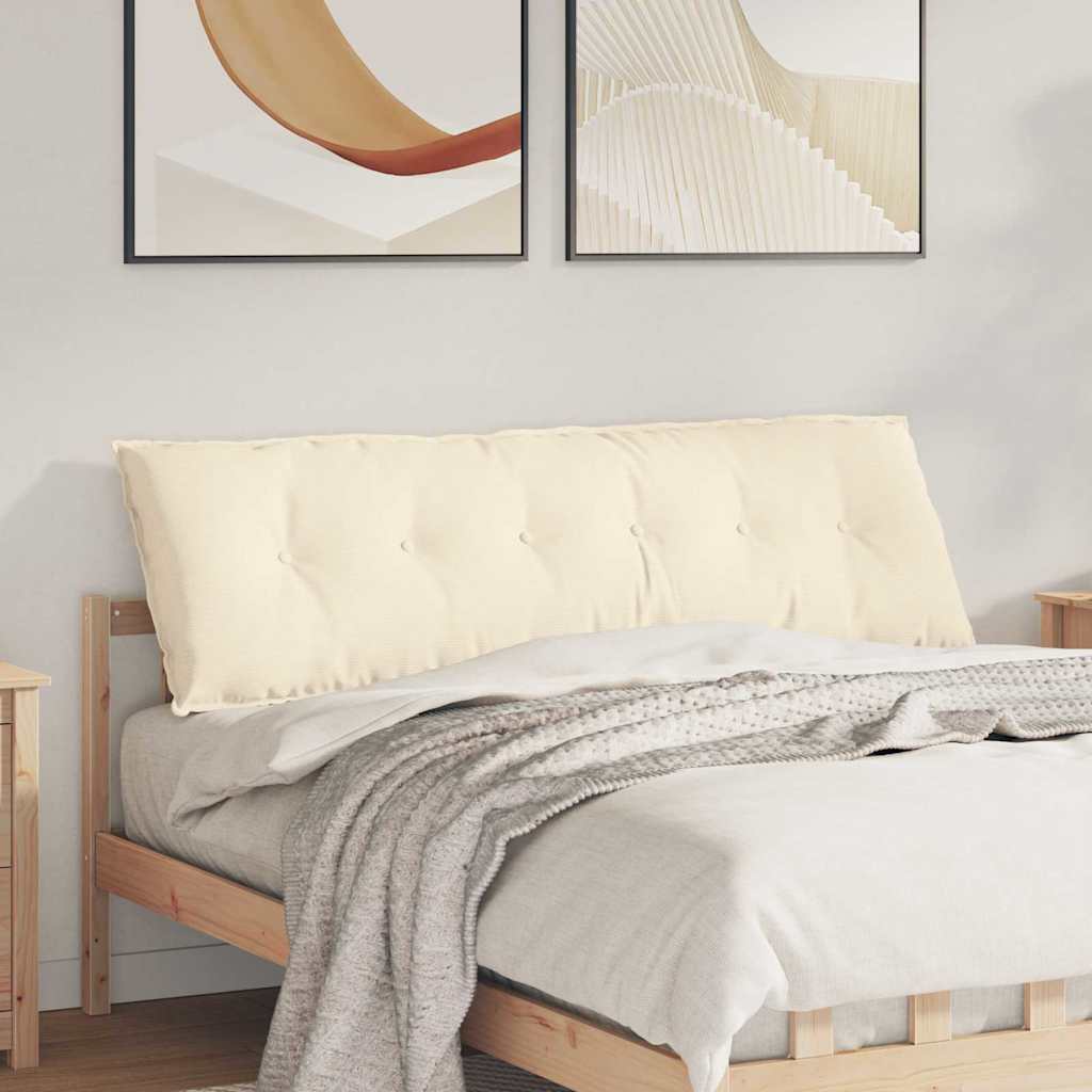 vidaXL Poduszka na plecy Kremowy 160 x 50 cm Tkanina sztruksowa