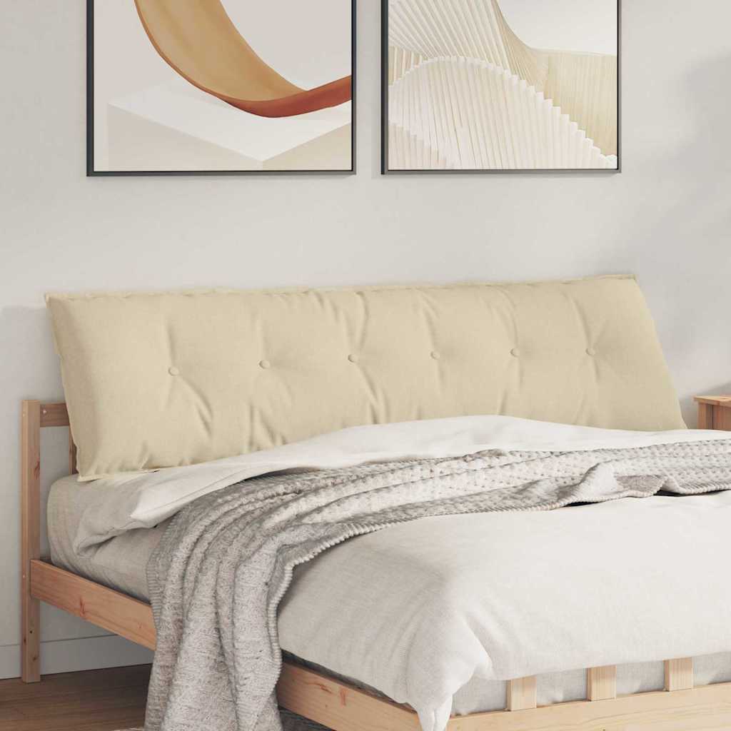 vidaXL Poduszka na plecy Kremowy 180 x 19 x 50 cm tkanina