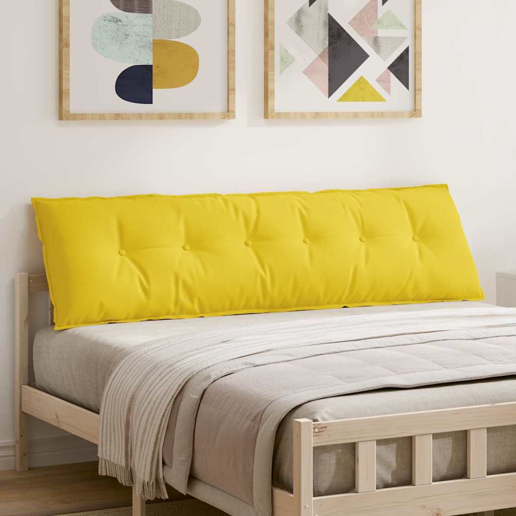 vidaXL Poduszka na plecy Jasnożółty 180 x 19 x 50 cm tkanina