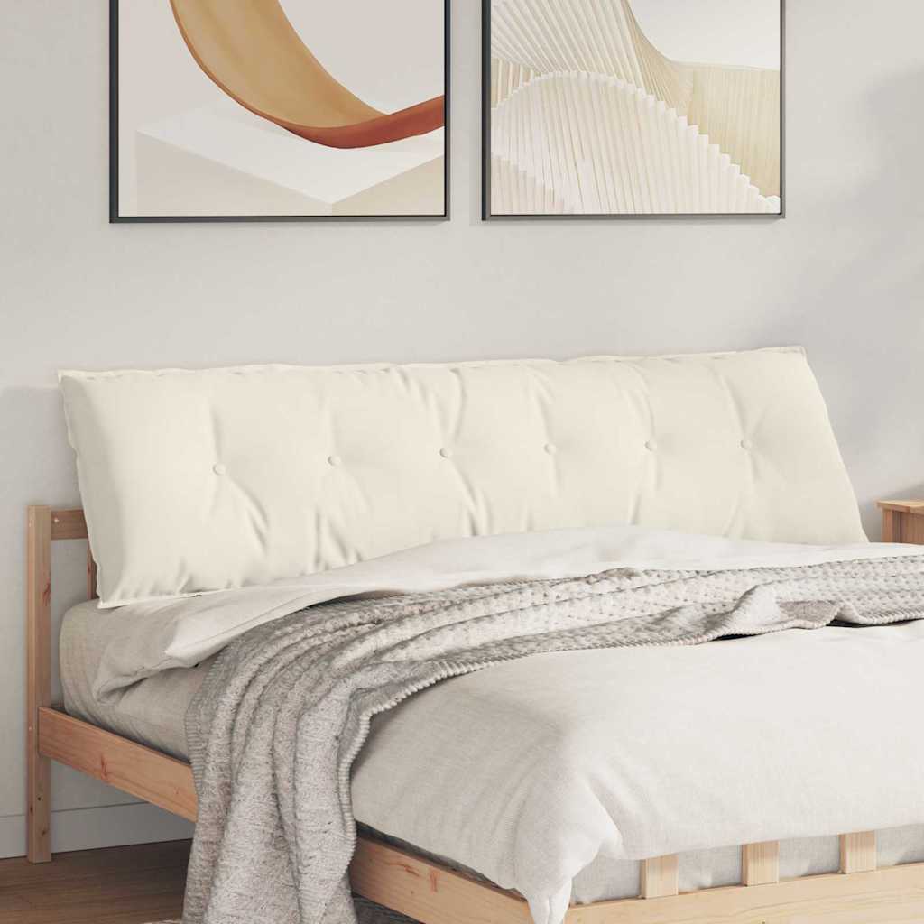 vidaXL Poduszka na plecy Kremowy 180 x 50 cm Tkanina sztruksowa