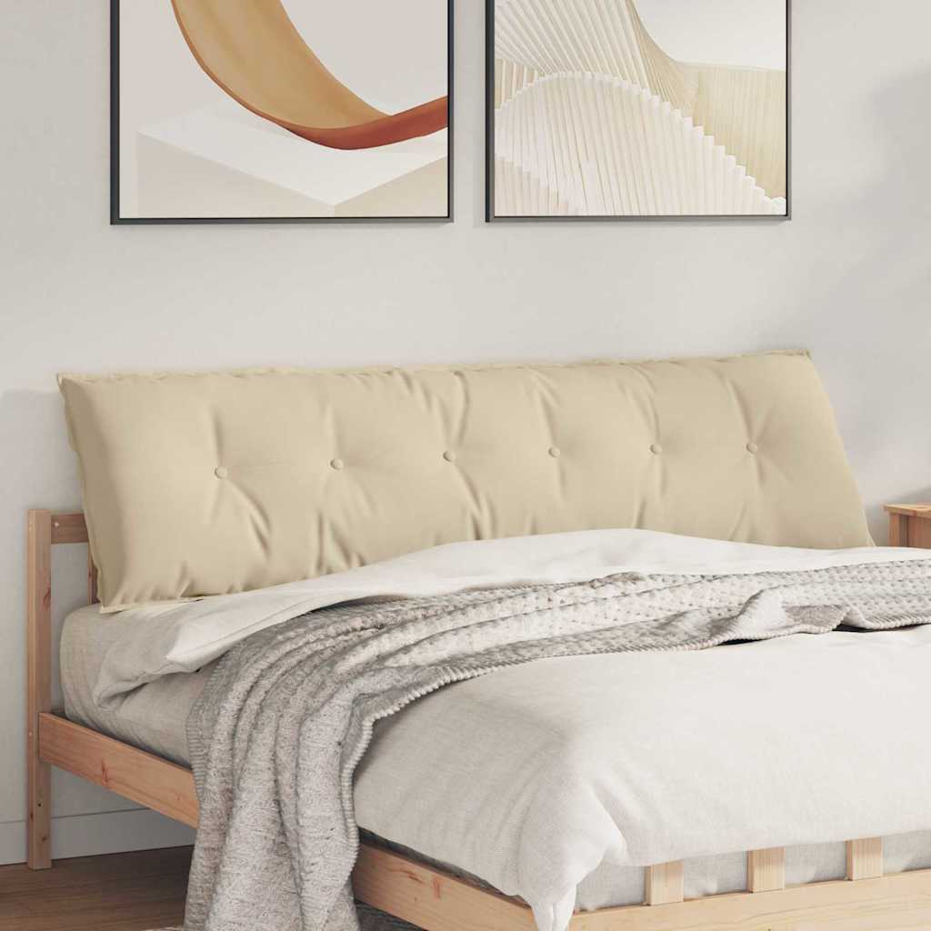 vidaXL Poduszka na plecy Kremowy 180 x 50 cm Tkanina mikrofibrowa