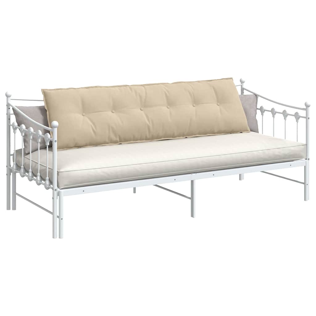 vidaXL Poduszka na plecy Kremowy 180 x 50 cm Tkanina mikrofibrowa