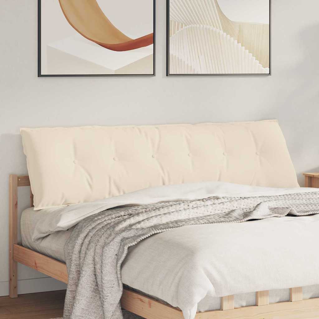 vidaXL Poduszka na plecy Beżowy 180 x 50 cm Tkanina mikrofibrowa