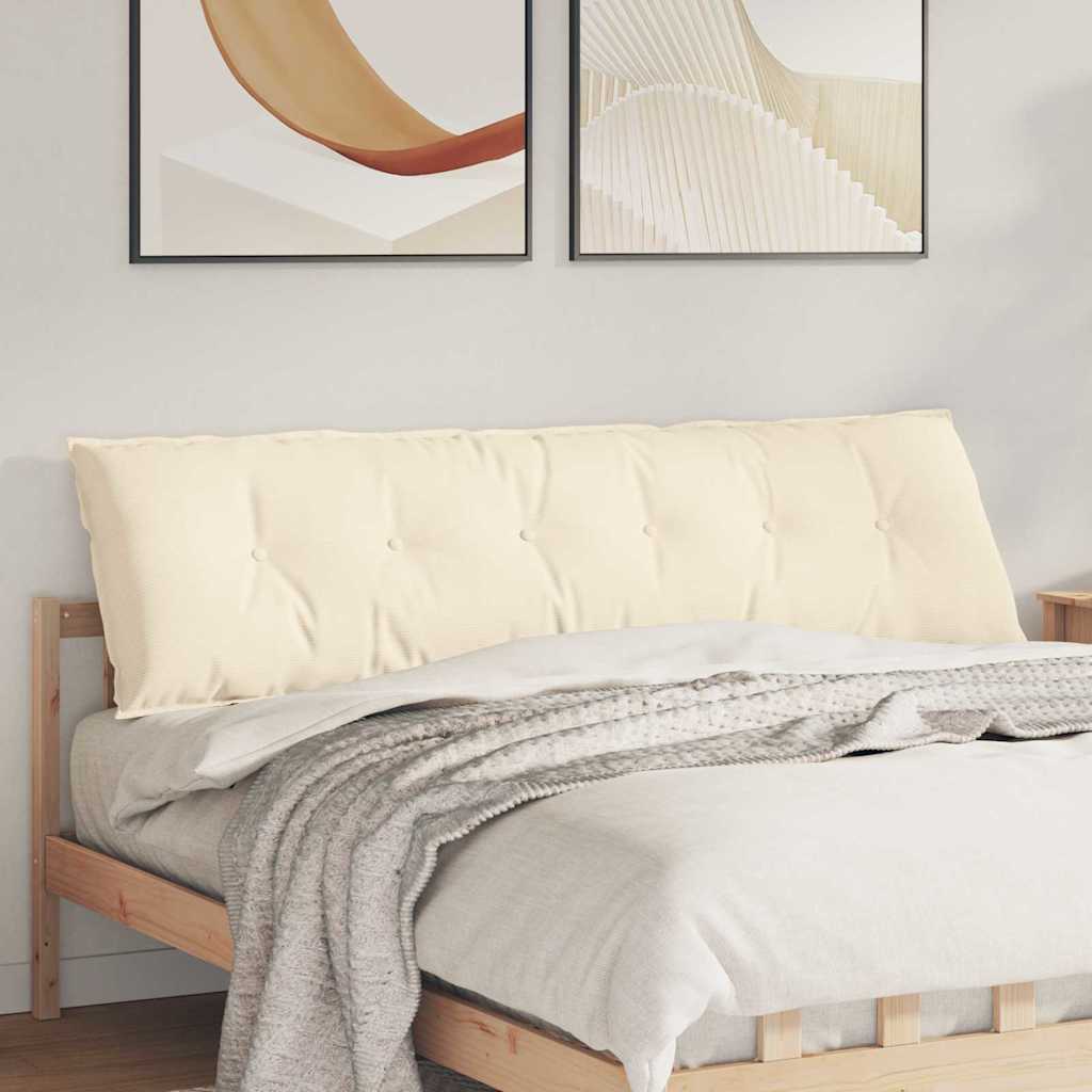 vidaXL Poduszka na plecy Kremowy 180 x 50 cm Tkanina sztruksowa