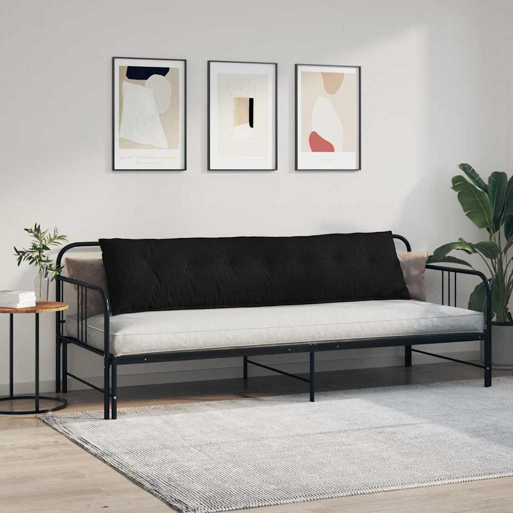 vidaXL Poduszka na plecy Czarny 200 x 19 x 50 cm tkanina
