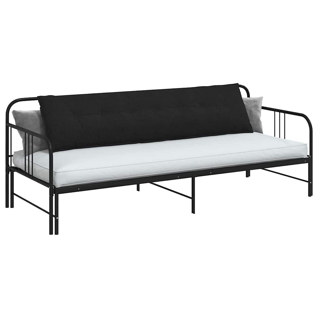 vidaXL Poduszka na plecy Czarny 200 x 19 x 50 cm tkanina