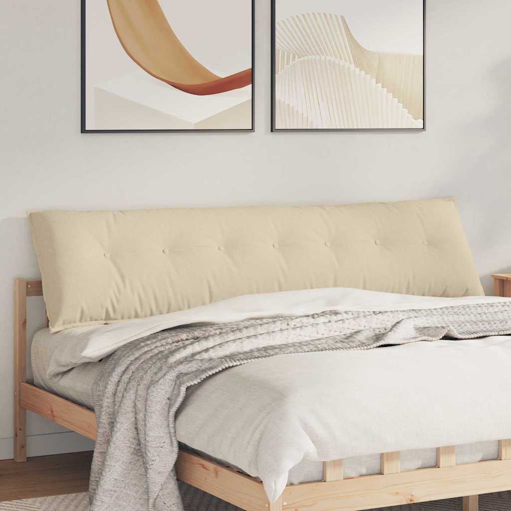 vidaXL Poduszka na plecy Kremowy 200 x 19 x 50 cm tkanina
