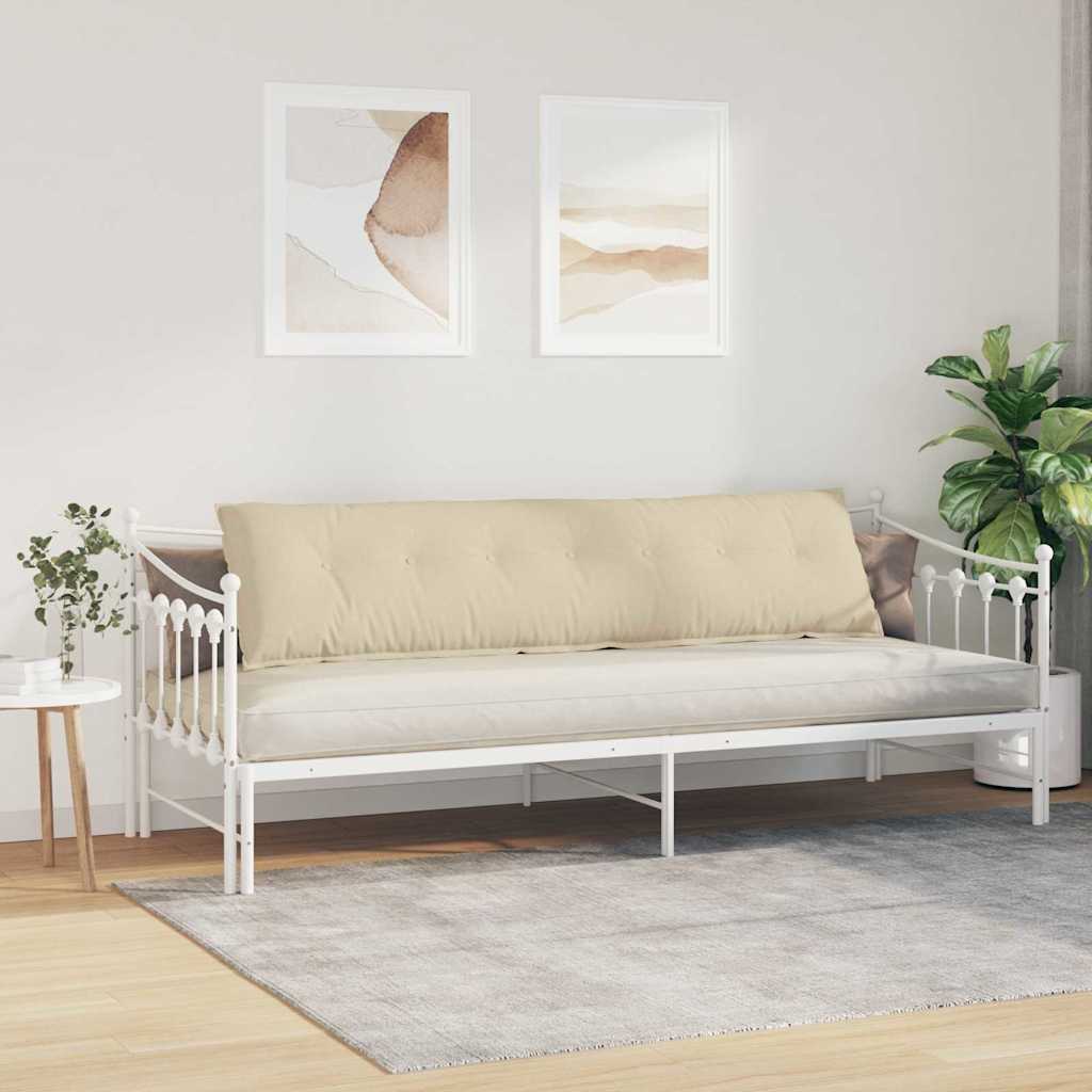 vidaXL Poduszka na plecy Kremowy 200 x 19 x 50 cm tkanina