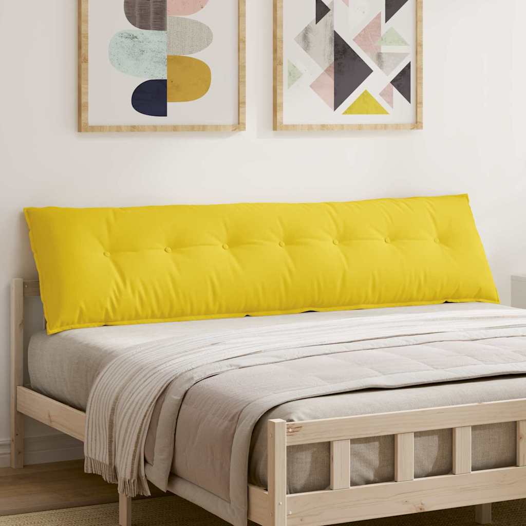 vidaXL Poduszka na plecy Jasnożółty 200 x 19 x 50 cm tkanina