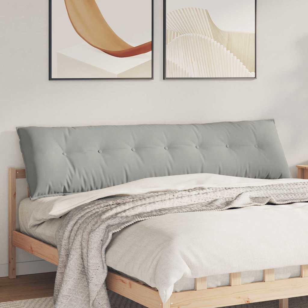 vidaXL Poduszka na plecy Jasnoszary 200 x 50 cm Tkanina mikrofibrowa