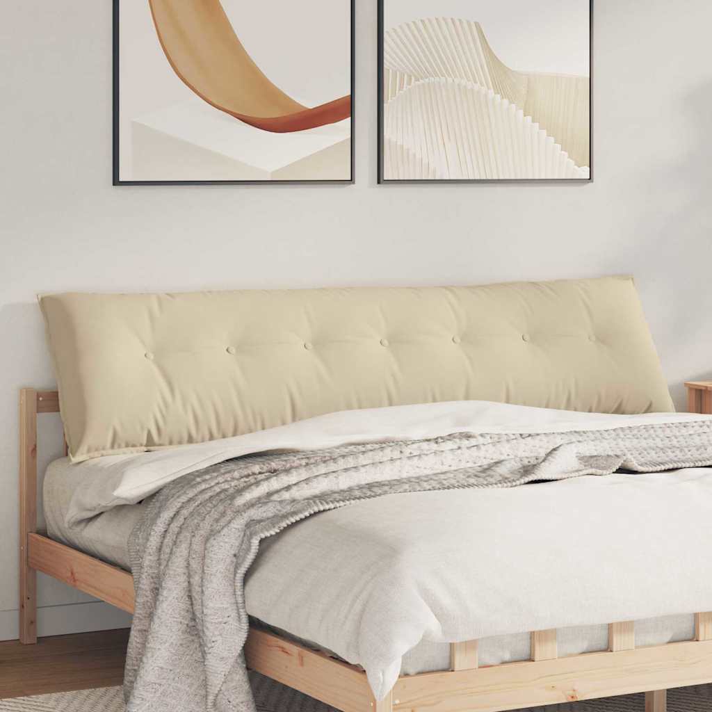 vidaXL Poduszka na plecy Kremowy 200 x 50 cm Tkanina mikrofibrowa