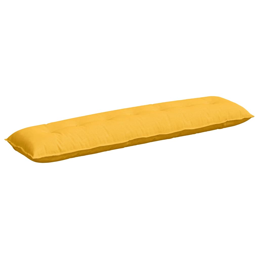vidaXL Poduszka na plecy Jasnożółty 200 x 50 cm Tkanina sztruksowa