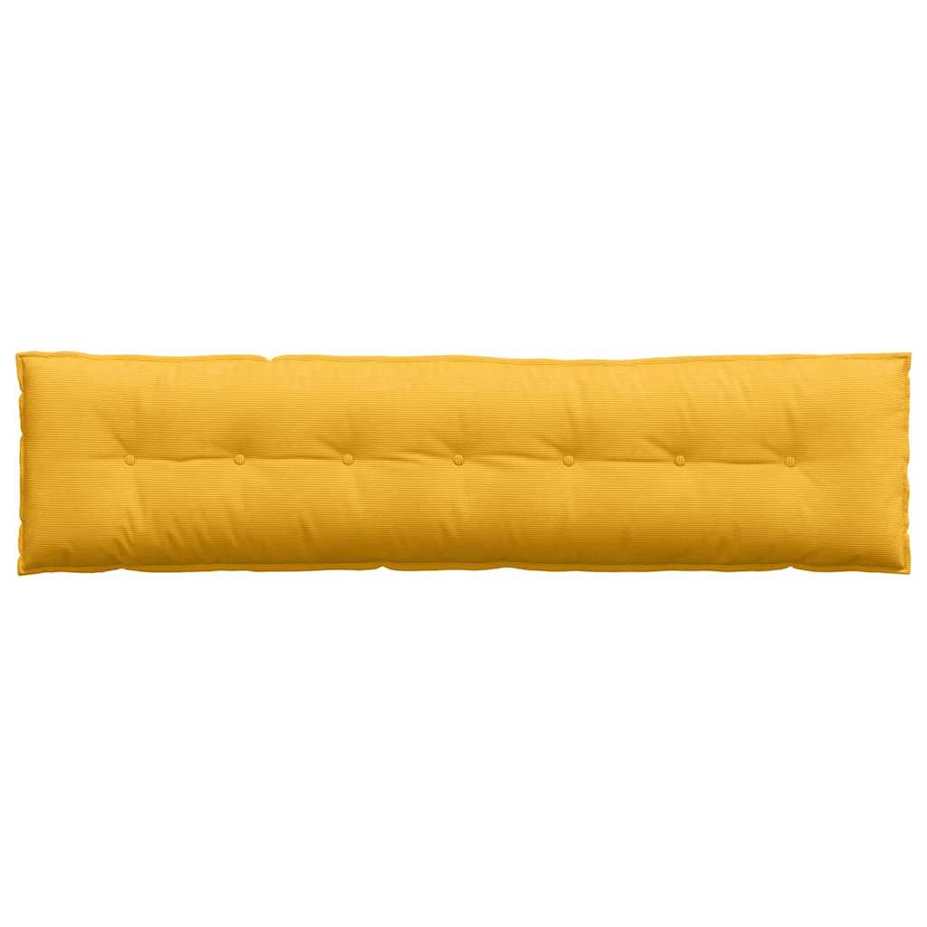 vidaXL Poduszka na plecy Jasnożółty 200 x 50 cm Tkanina sztruksowa