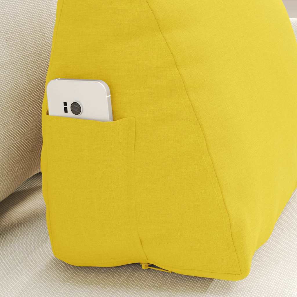 vidaXL Poduszka na plecy Jasnożółty 45 x 20 x 35 cm tkanina