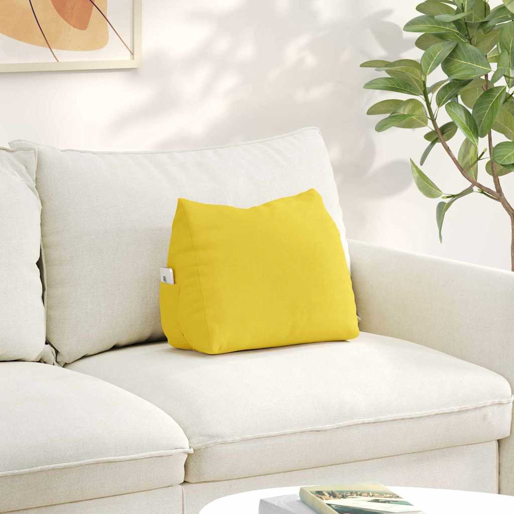 vidaXL Poduszka na plecy Jasnożółty 45 x 20 x 35 cm tkanina