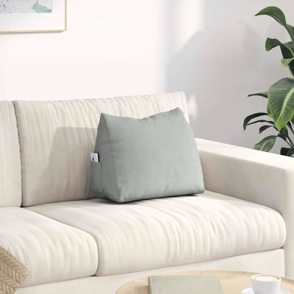 vidaXL Poduszka na plecy Jasnoszary 45 x 20 x 35 cm Tkanina sztruksowa