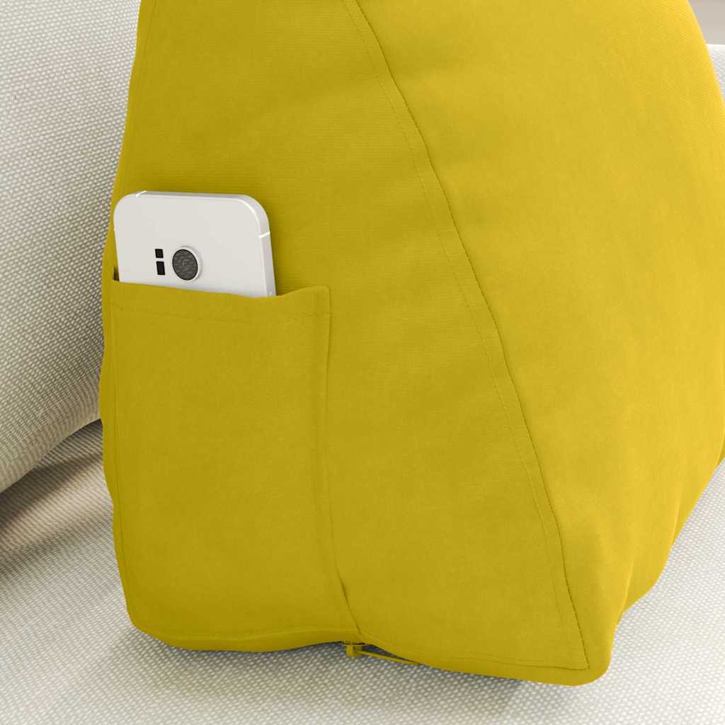vidaXL Poduszka na plecy Żółty 45 x 20 x 35 cm Tkanina sztruksowa