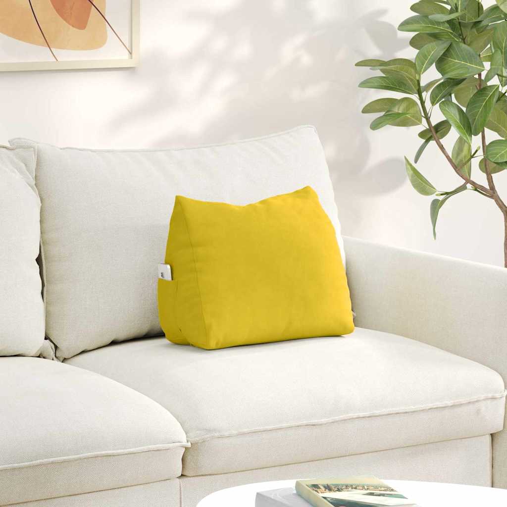 vidaXL Poduszka na plecy Żółty 45 x 20 x 35 cm Tkanina sztruksowa