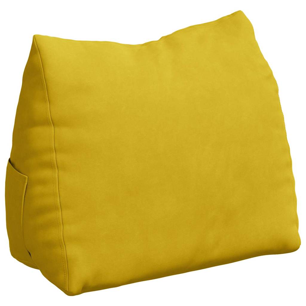 vidaXL Poduszka na plecy Żółty 45 x 20 x 35 cm Tkanina sztruksowa
