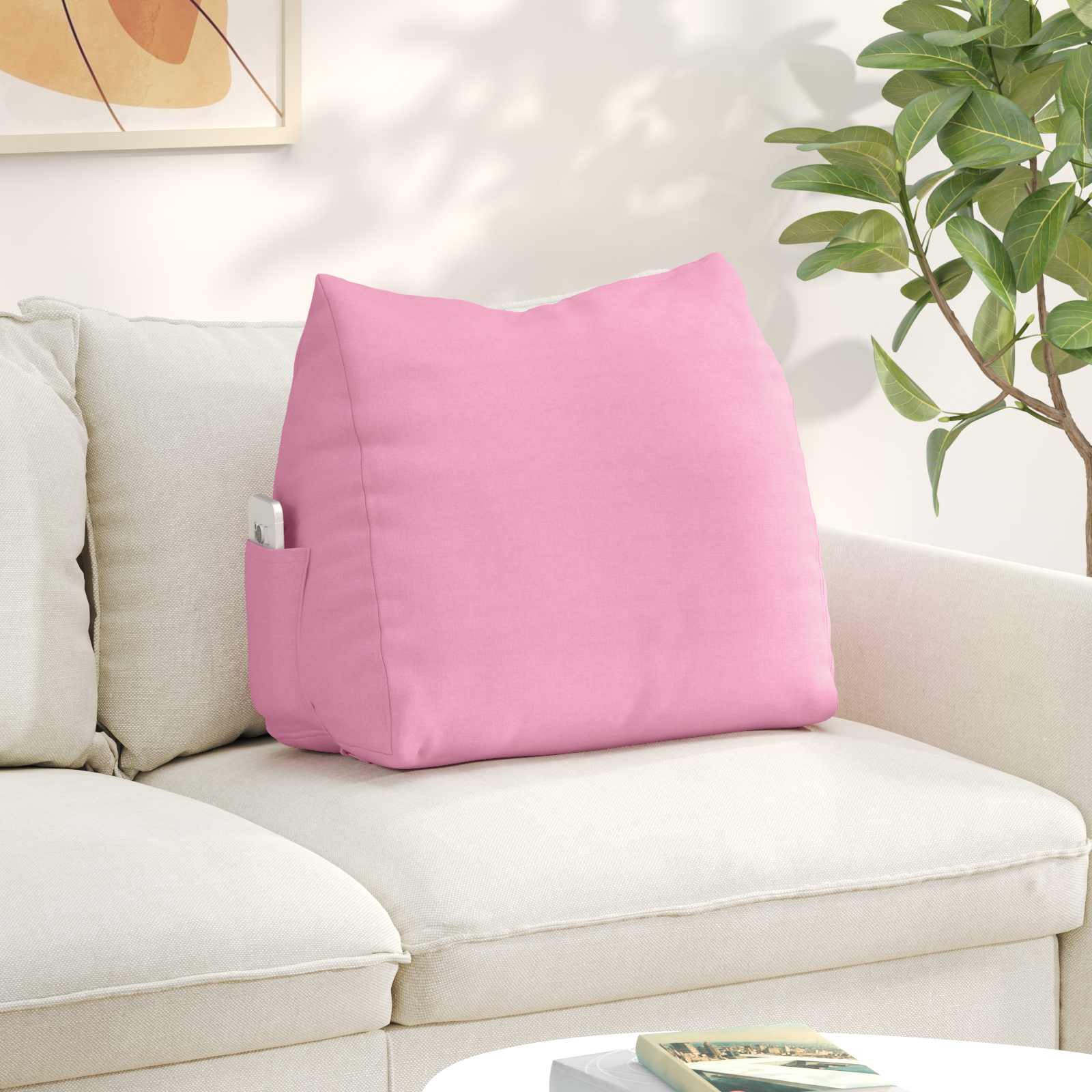 vidaXL Poduszka na plecy Różowy 60 x 20 x 50 cm tkanina