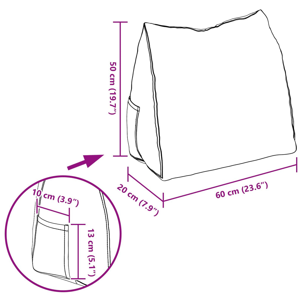 vidaXL Poduszka na plecy Różowy 60 x 20 x 50 cm tkanina