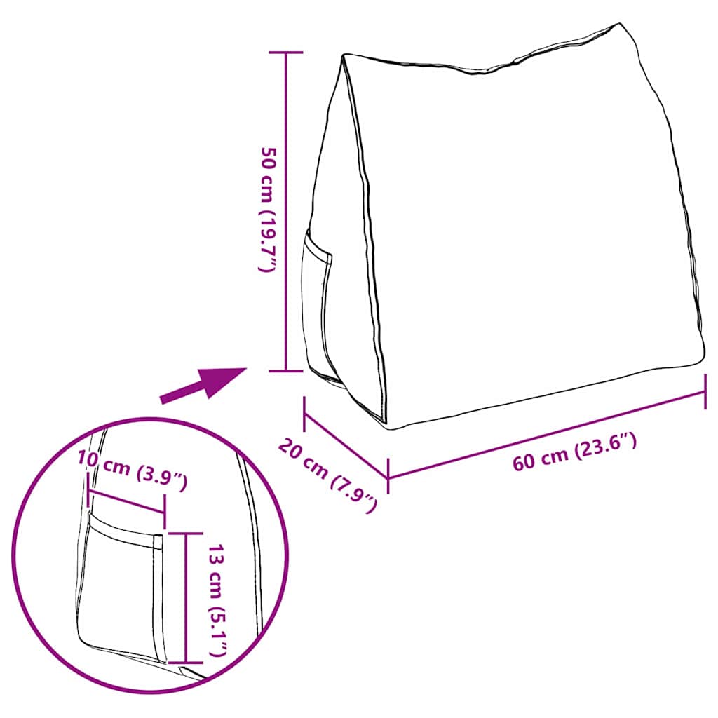 vidaXL Poduszka na plecy Jasnozielony 60 x 20 x 50 cm