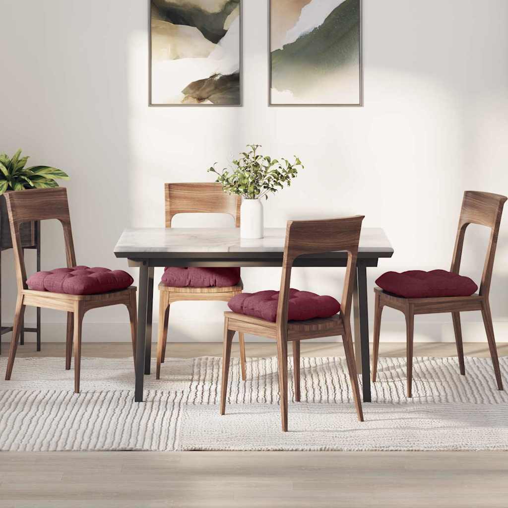 vidaXL Poduszki na siedziska 4 pcs Czerwone wino 40 x 40 x 12 cm