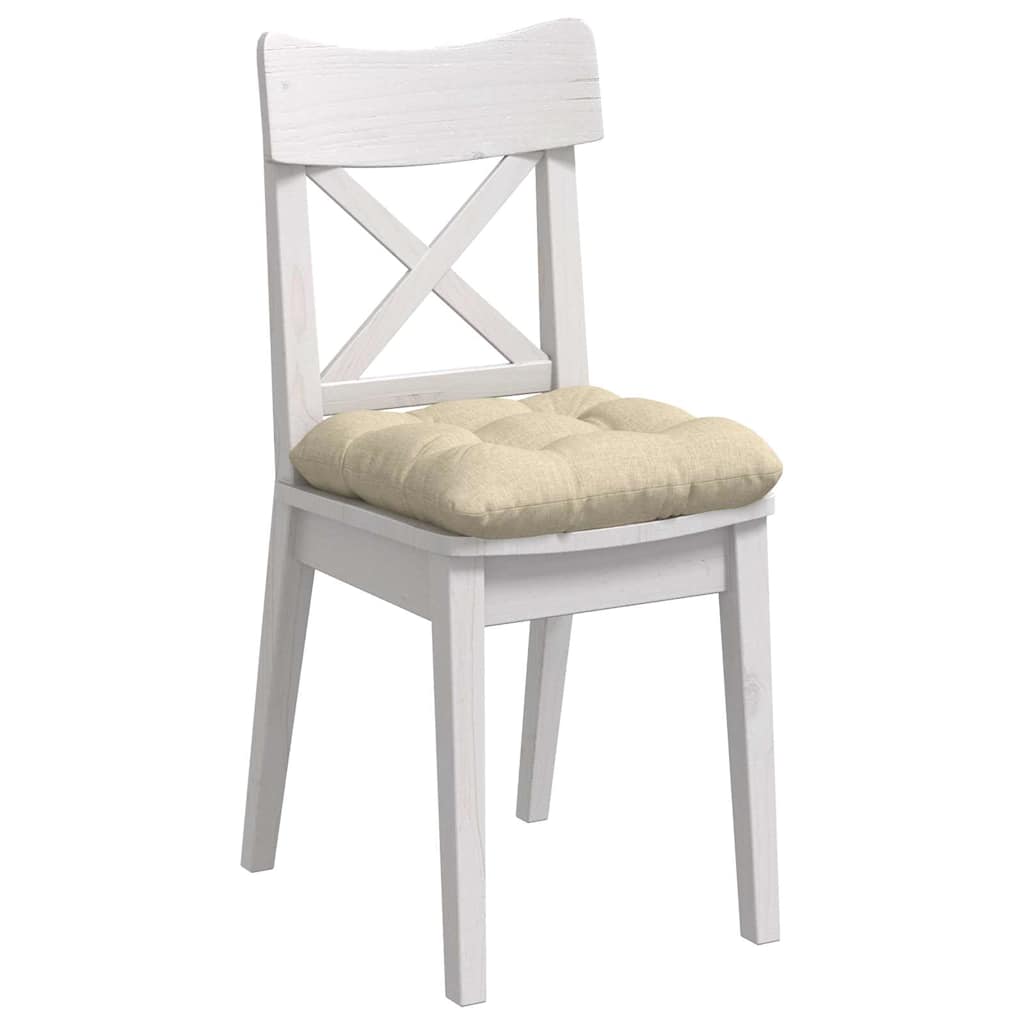 vidaXL Poduszki na siedziska 4 pcs Kremowy 40 x 40 x 12 cm tkanina