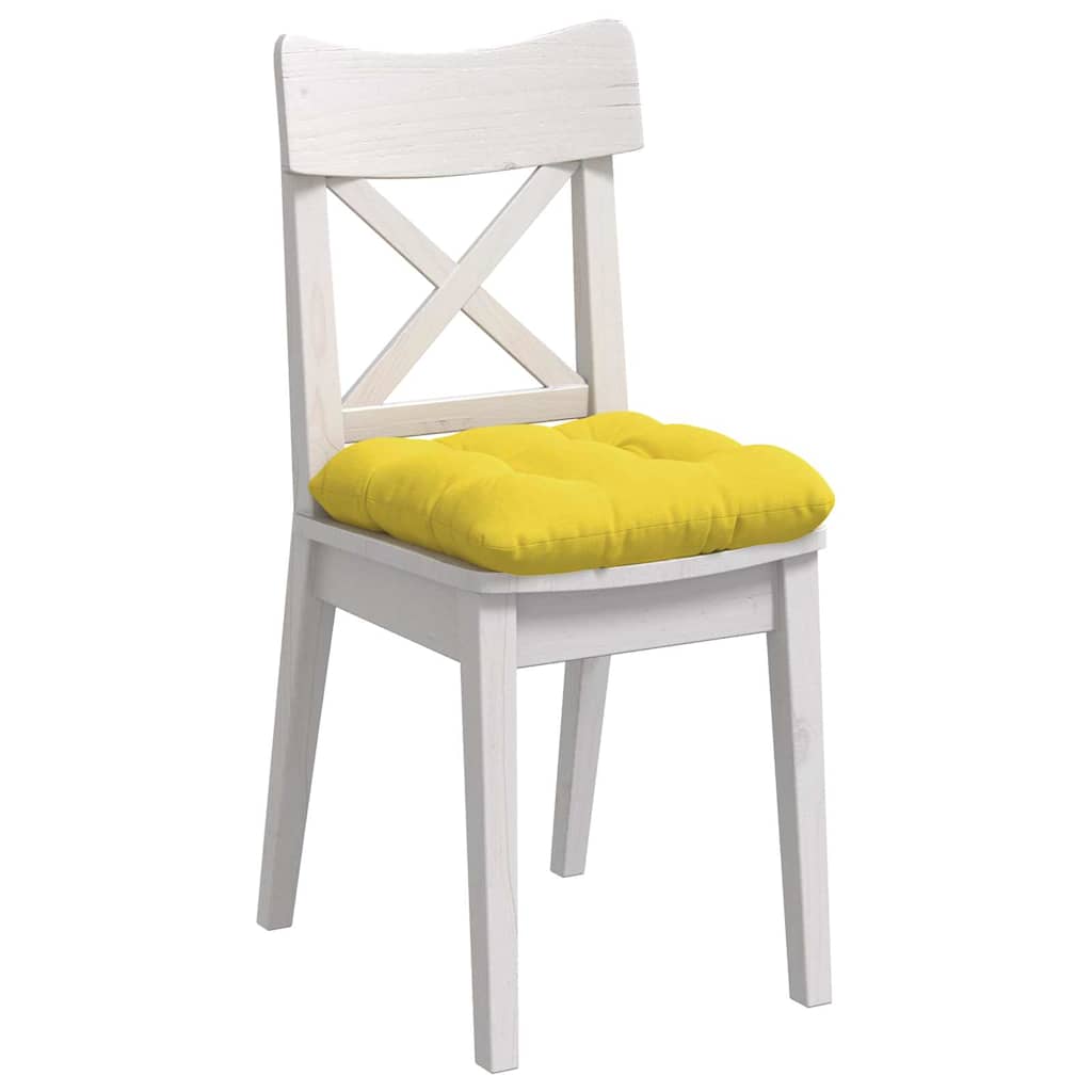 vidaXL Poduszki na siedziska 4 pcs Jasnożółty 40 x 40 x 12 cm tkanina