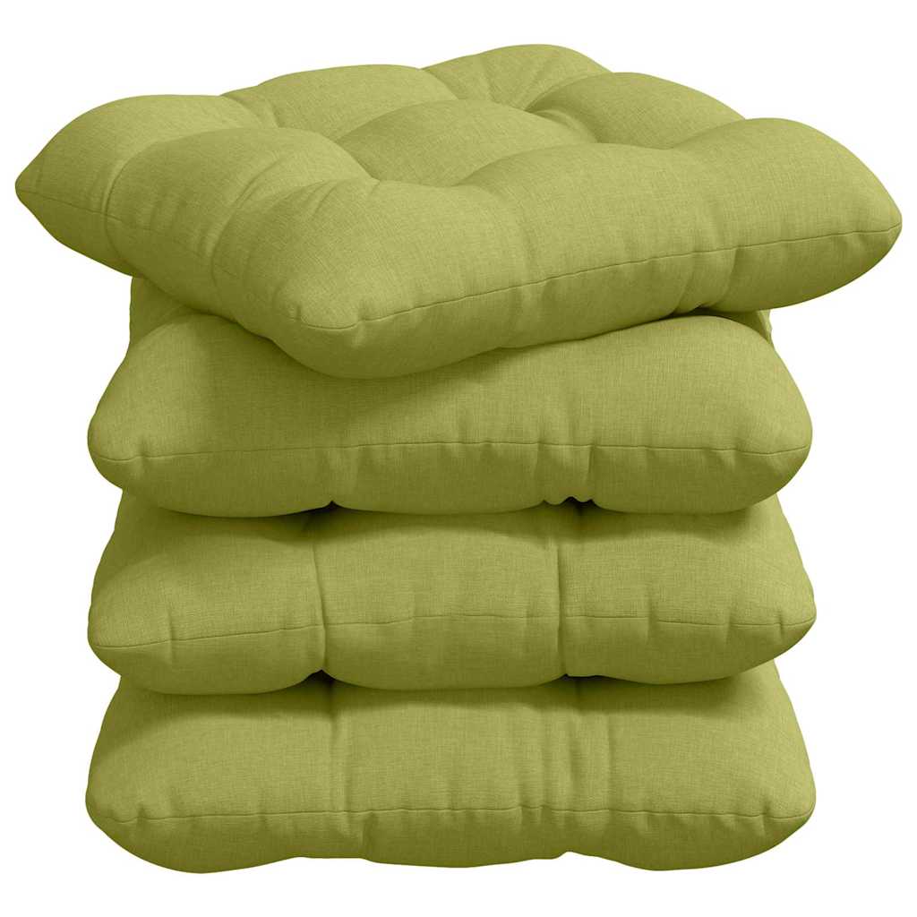 vidaXL Poduszki na siedziska 4 pcs Jasnozielony 40 x 40 x 12 cm