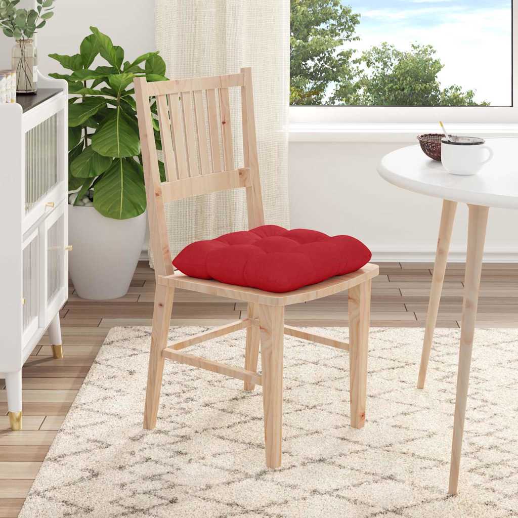 vidaXL Poduszki na siedziska 4 pcs Czerwony 40 x 40 x 12 cm tkanina