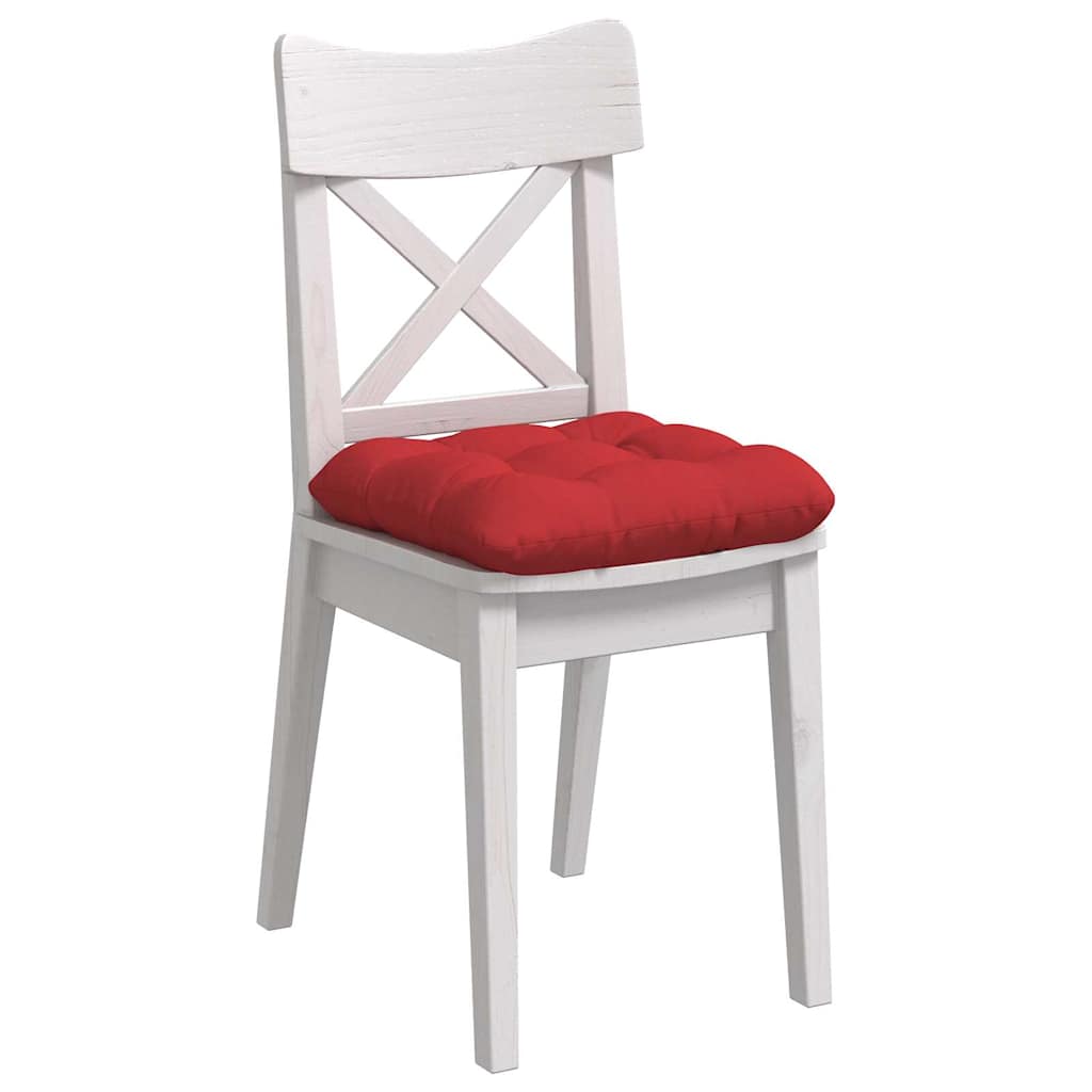 vidaXL Poduszki na siedziska 4 pcs Czerwony 40 x 40 x 12 cm tkanina