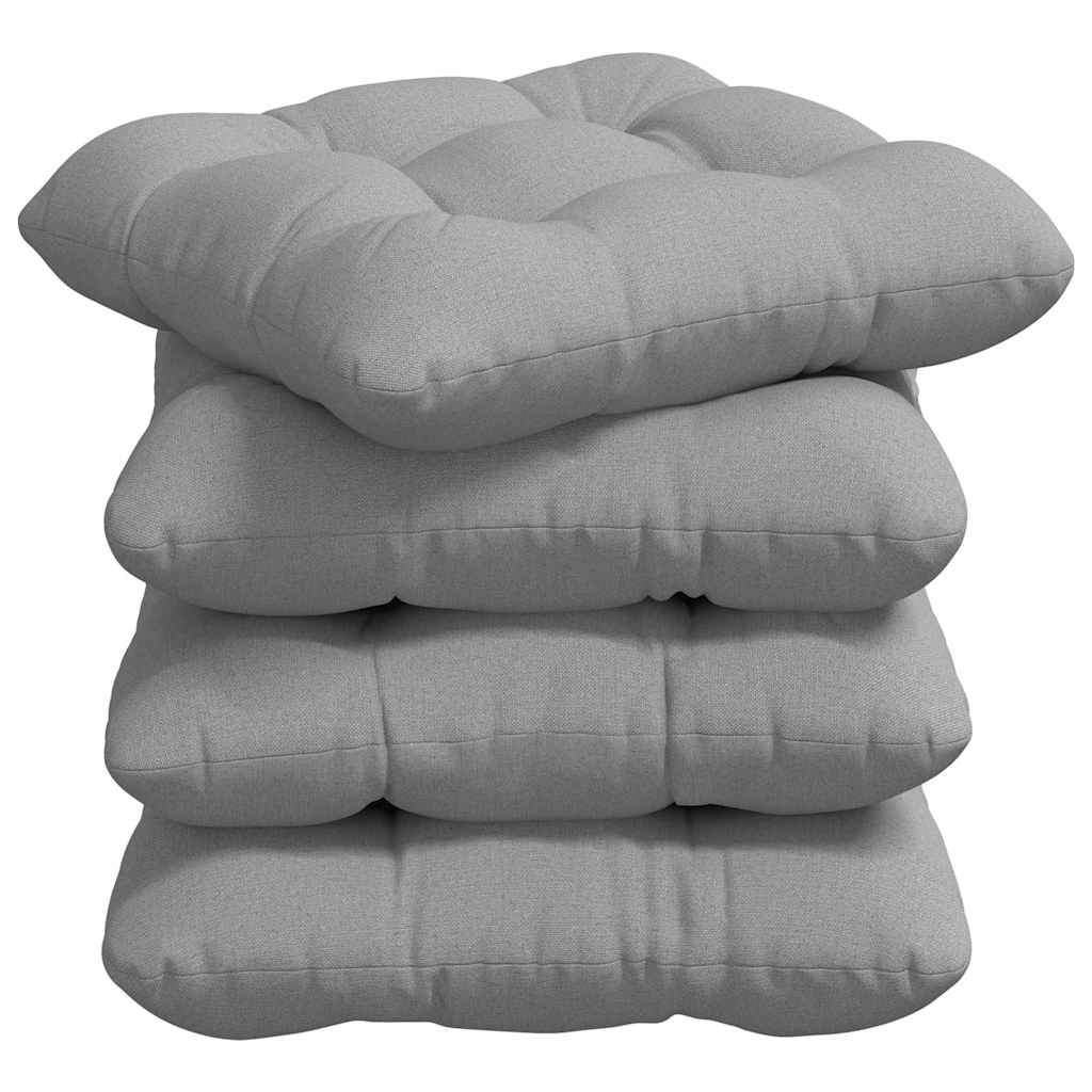 vidaXL Poduszki na siedziska 4 pcs Szary chmur 40 x 40 x 12 cm tkanina