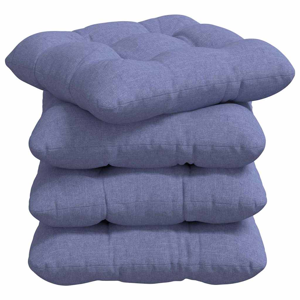 vidaXL Poduszki na siedziska 4 pcs Niebieski dżins 40 x 40 x 12 cm